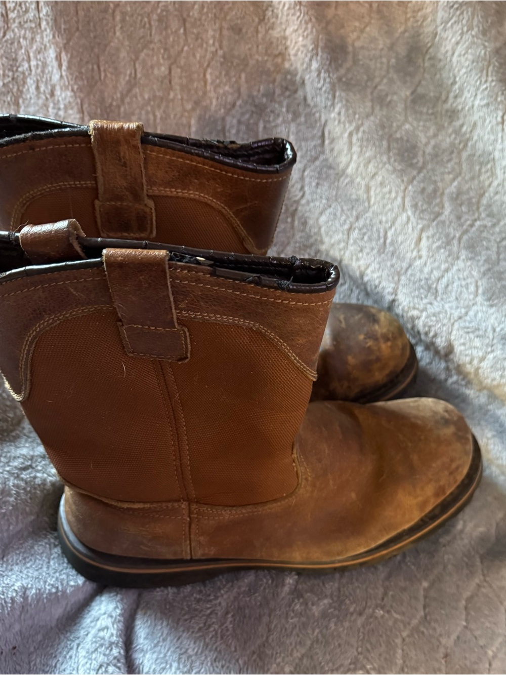 Brahma Men's Brown Canvas Pull-On Work Boots